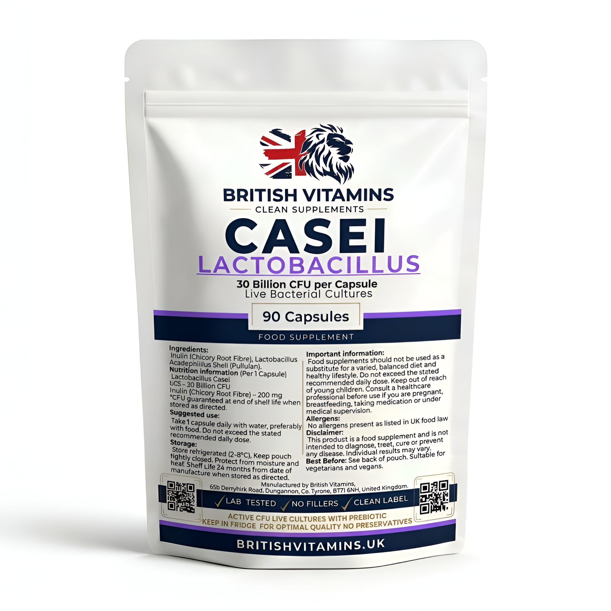 Supplement package with British Vitamins branding on a white background