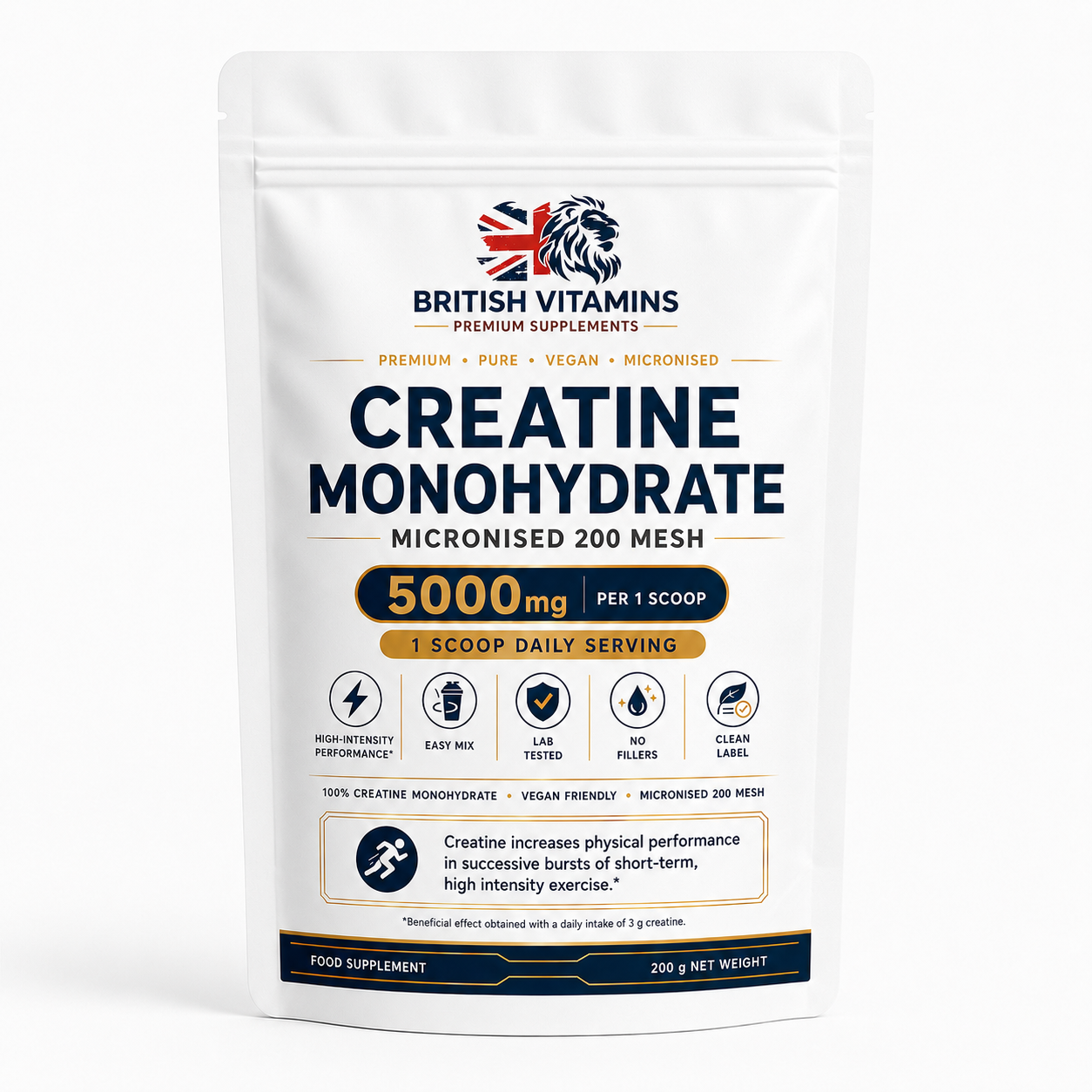 Creatine Monohydrate – 200 Mesh Lab Tested powder