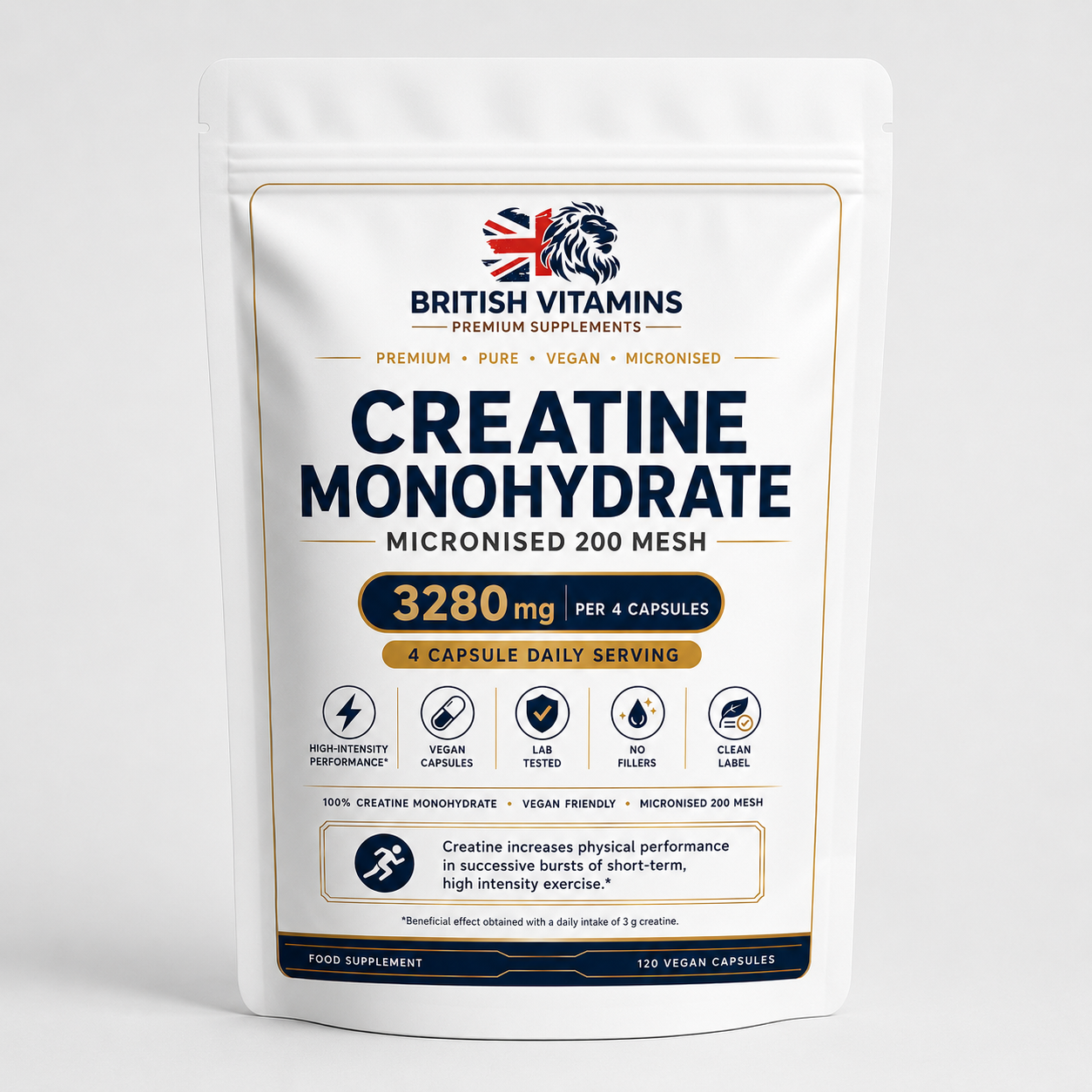Creatine Monohydrate Capsules 3280mg Serving