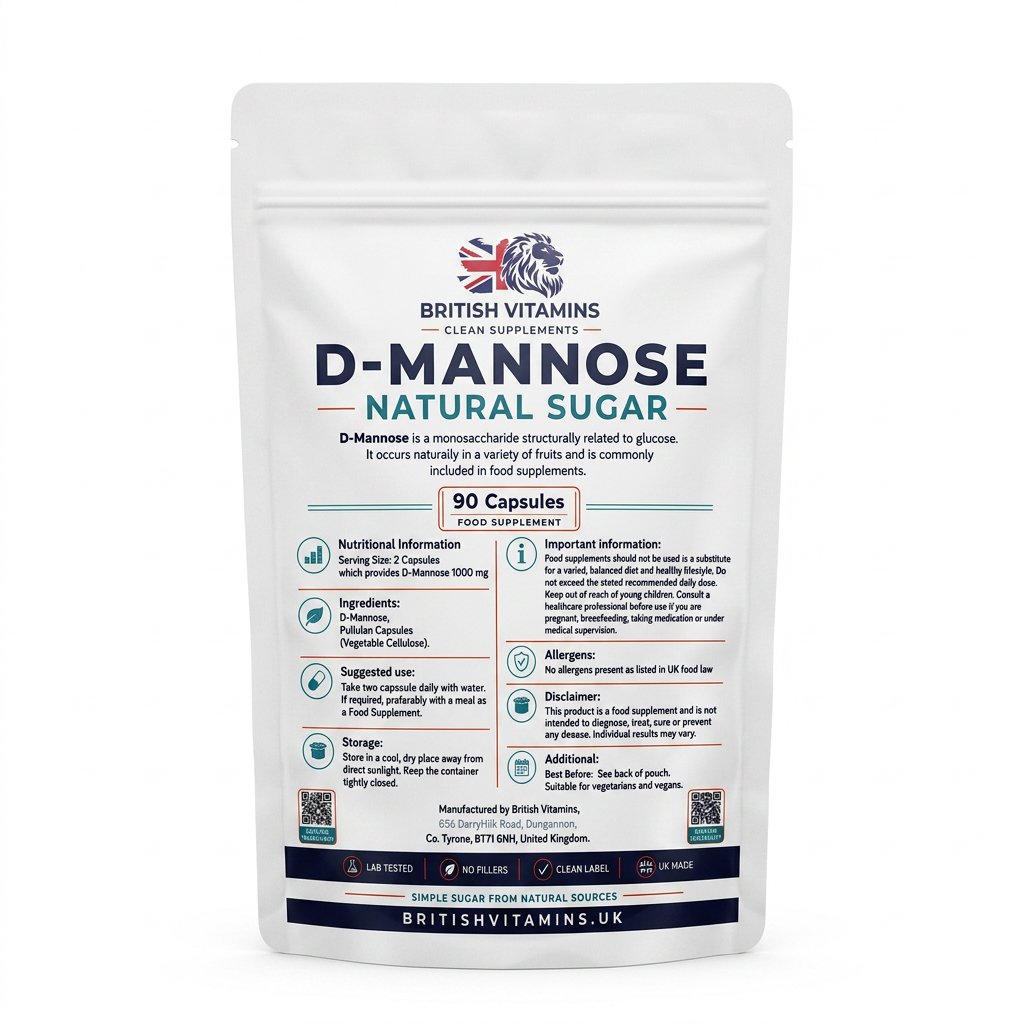 D-Mannose Natural Sugar - 90 Capsules