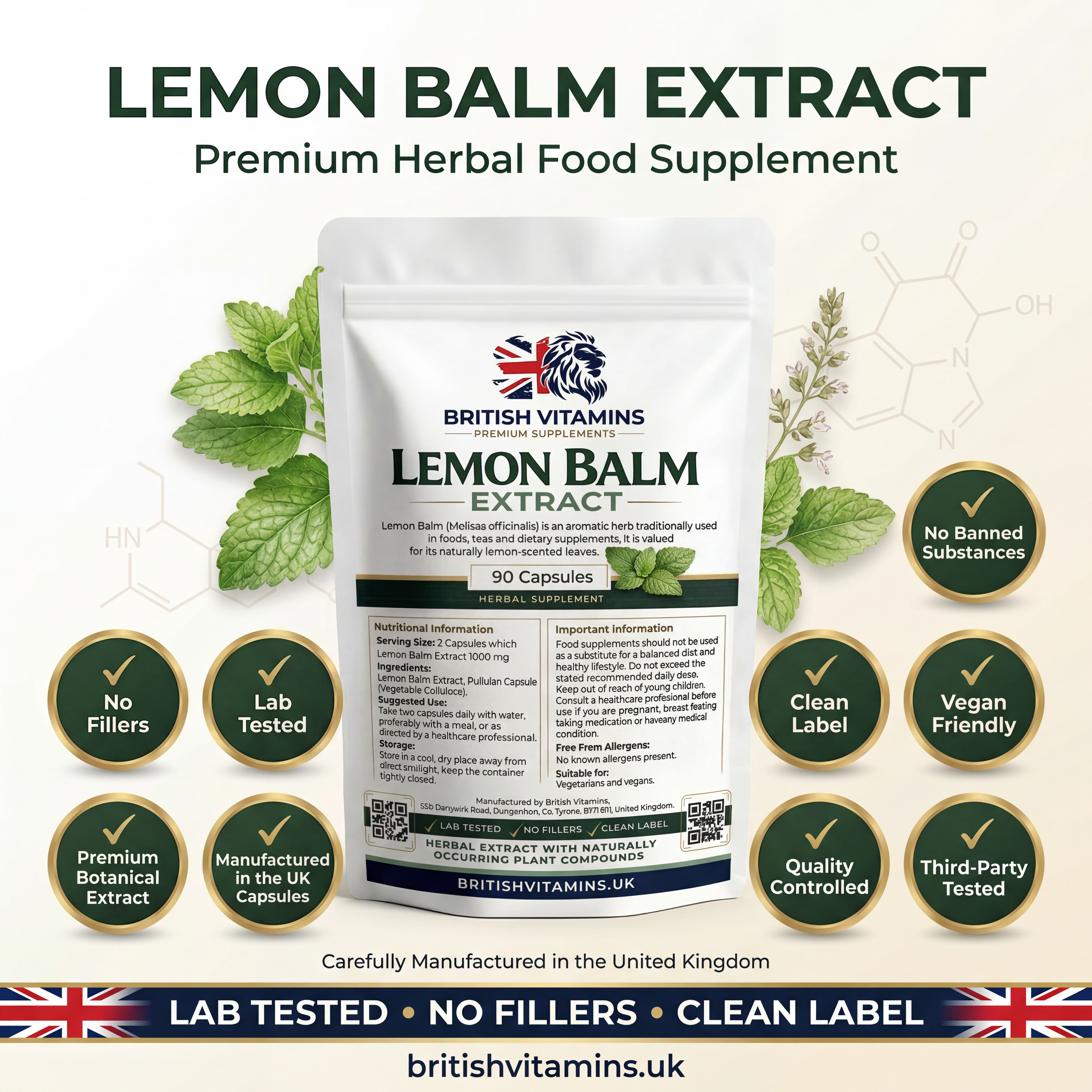 Lemon Balm Herbal Extract – 1000 mg