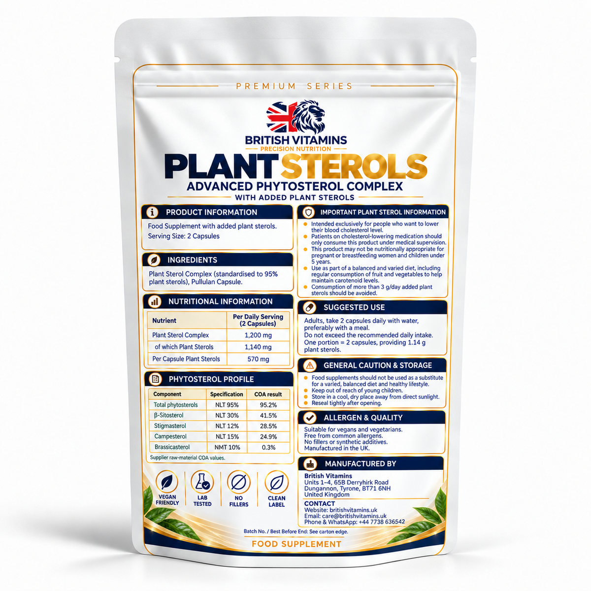 Plant Sterols Phytosterols Vegan Capsules