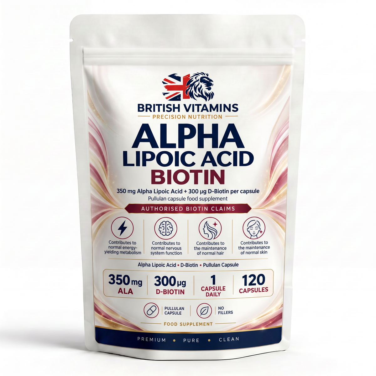Alpha Lipoic Acid ALA 350 mg + Biotin 300 mcg per Capsule
