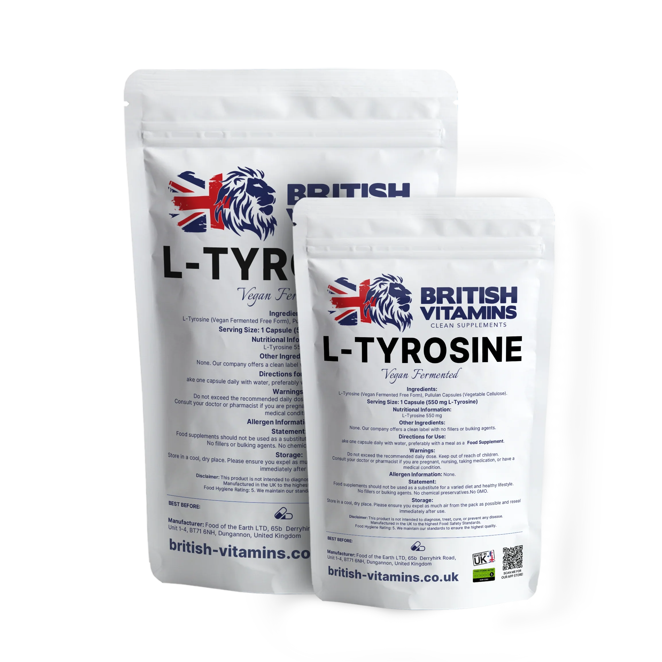 L-Tyrosine Food Supplement British Vitamins