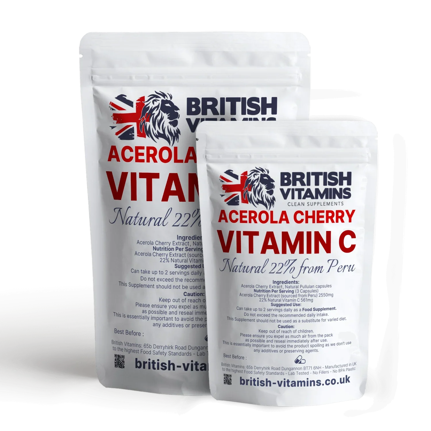 British Vitamins Acerola Cherry Vitamin C food supplement capsules from natural extract