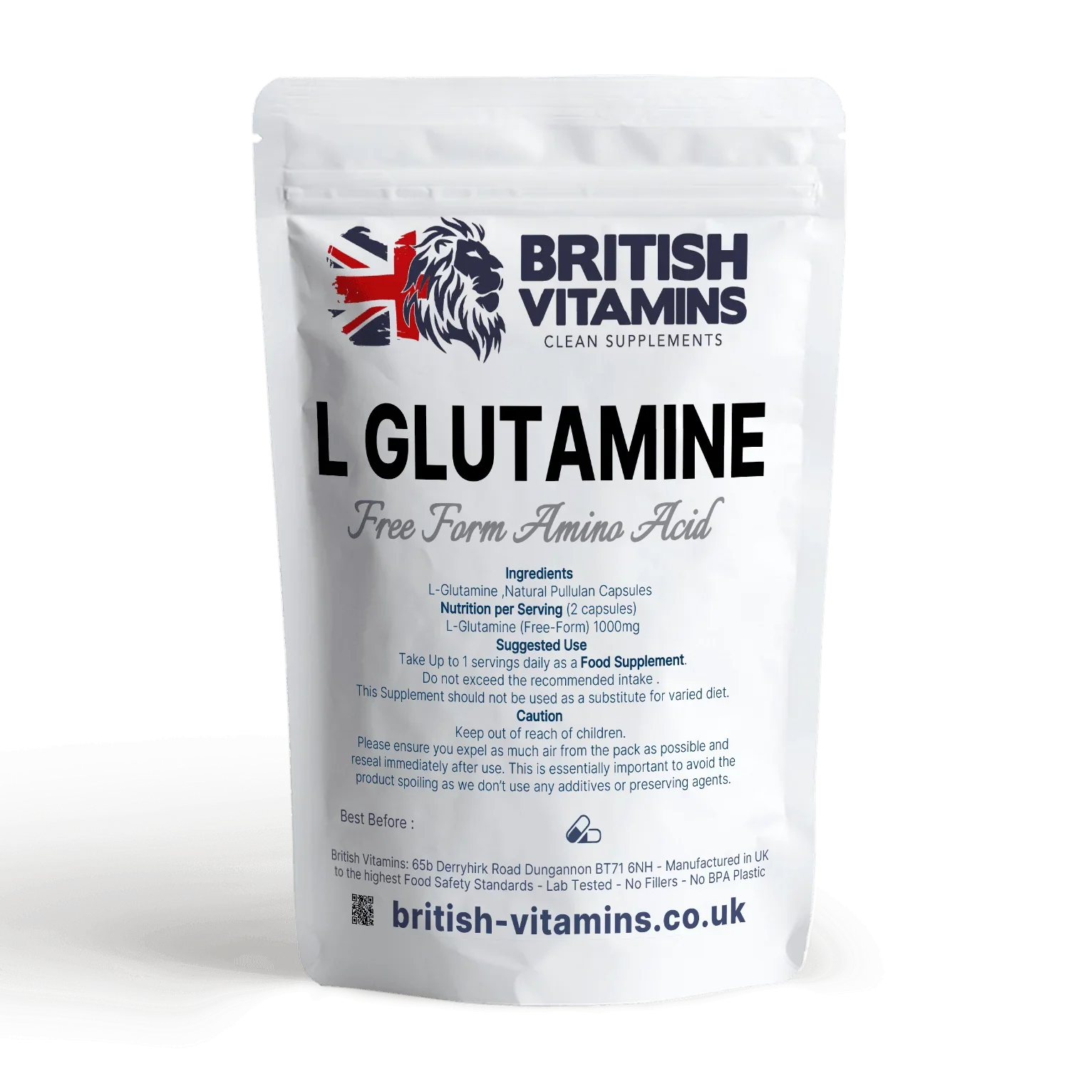 L-Glutamine 1700 Free Form L Glutamine Amino, Capsules Health & Beauty:Vitamins & Lifestyle Supplements:Vitamins & Minerals British Vitamins