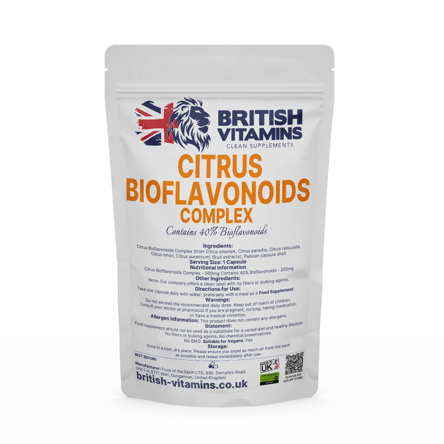 Citrus Bioflavonoids Complex Health & Beauty:Vitamins & Lifestyle Supplements:Vitamins & Minerals British Vitamins 5 Capsules (Sample)