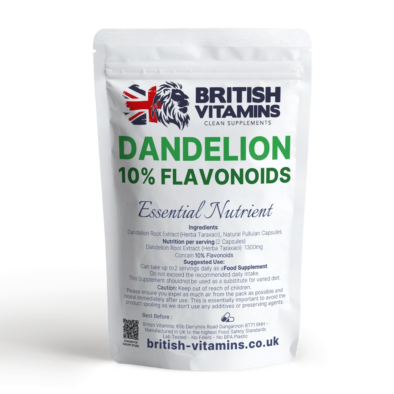 British Vitamins Dandelion 10% Flavonoids food supplement capsules health vitamins collection