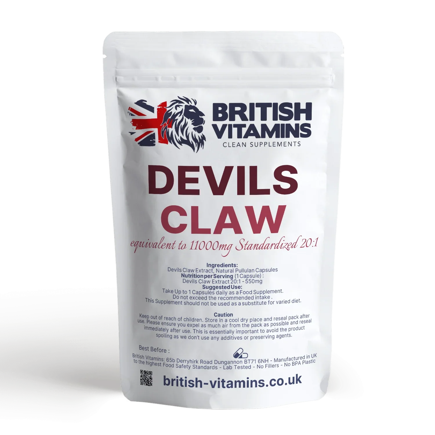 Devils Claw Extract 20:1 11000mg Extract Health & Beauty:Vitamins & Lifestyle Supplements:Vitamins & Minerals British Vitamins