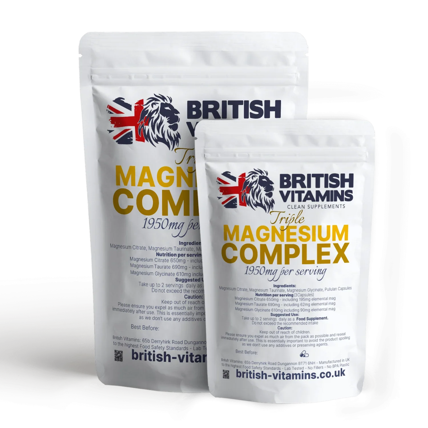 Magnesium Complex - Magnesium Taurate, Citrate, Glycinate Health & Beauty:Vitamins & Lifestyle Supplements:Vitamins & Minerals British Vitamins