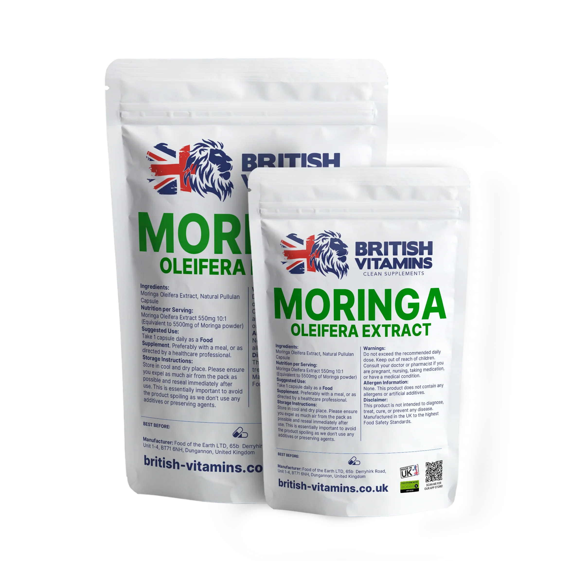 Moringa Olifera Leaf Extract 550mg Health & Beauty:Vitamins & Lifestyle Supplements:Vitamins & Minerals British Vitamins