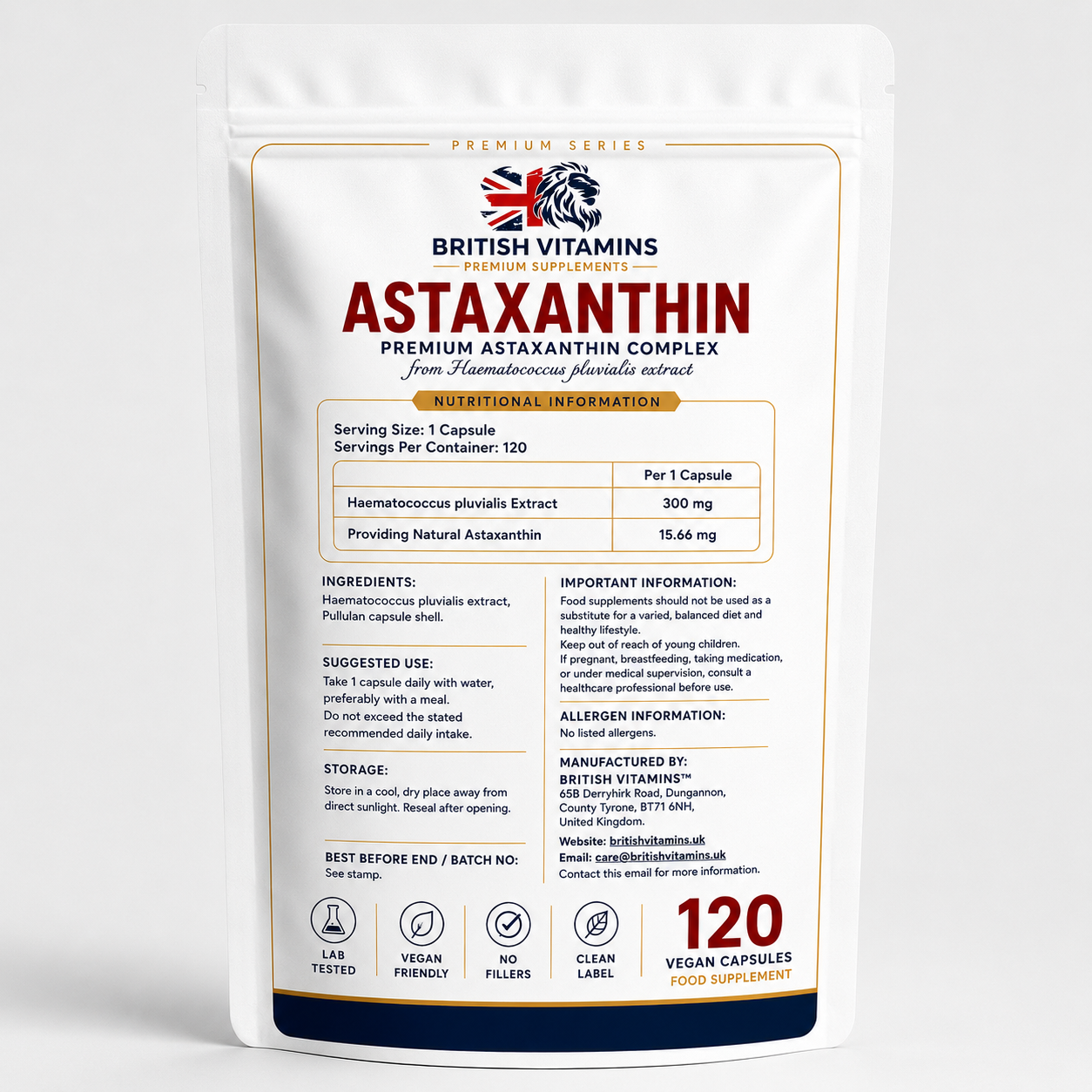 Astaxanthin from Haematococcus pluvialis extract