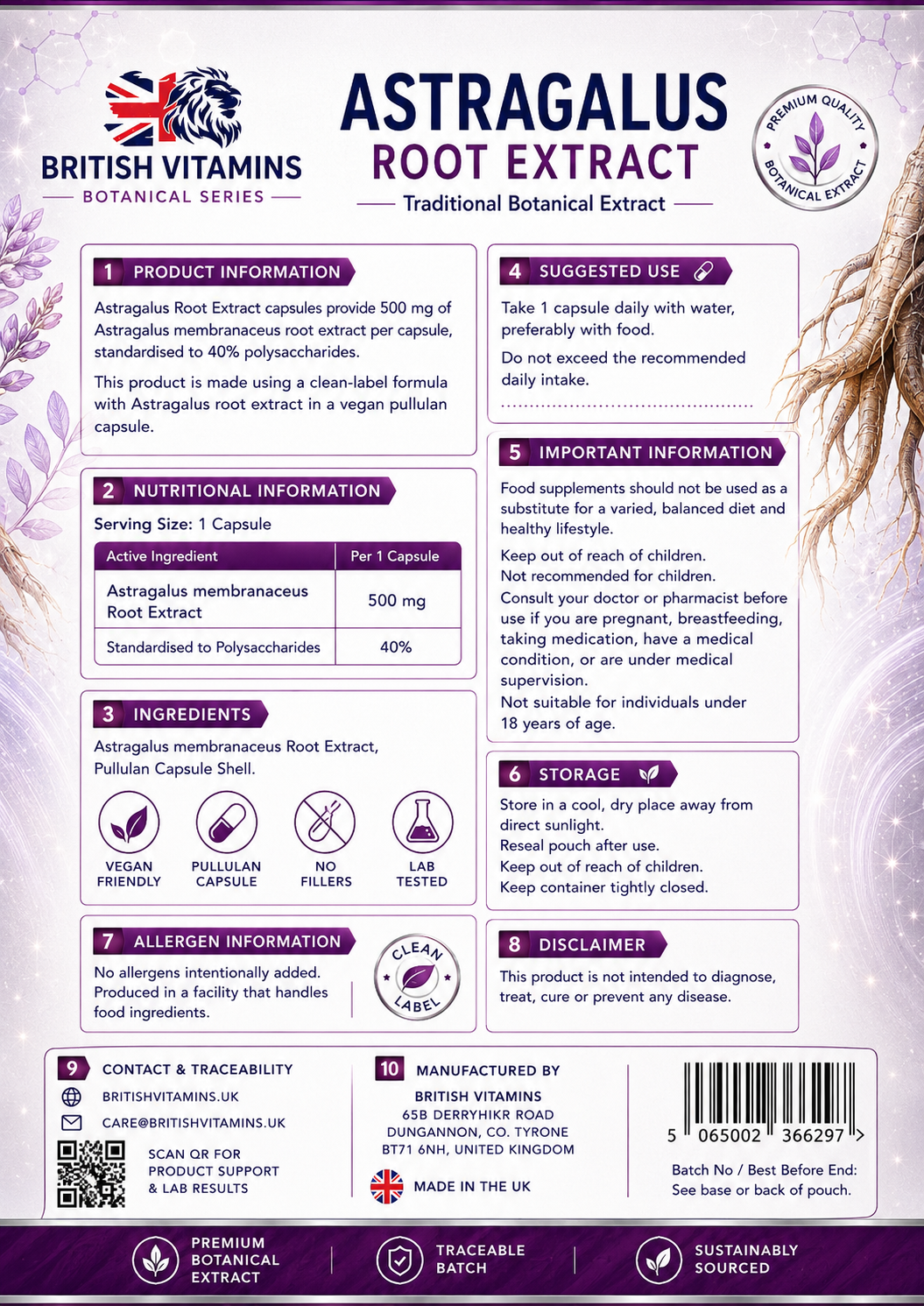 Astragalus Root extract capsules