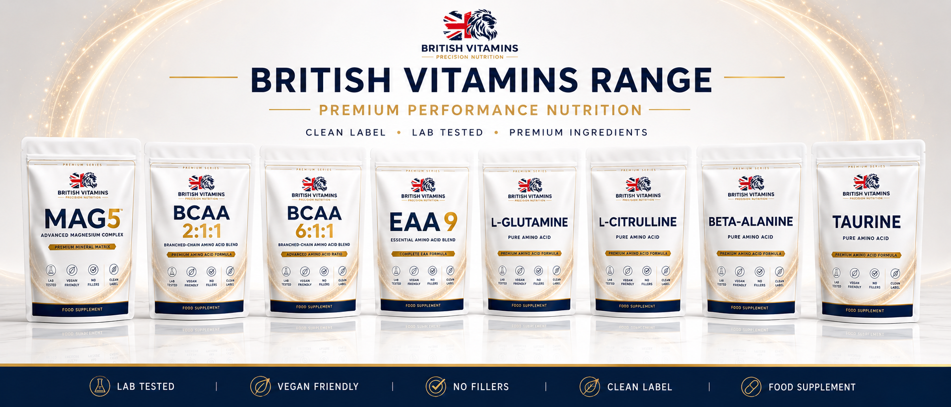 BCAA 2:1:1 Vegan Capsules 650mg | British Vitamins