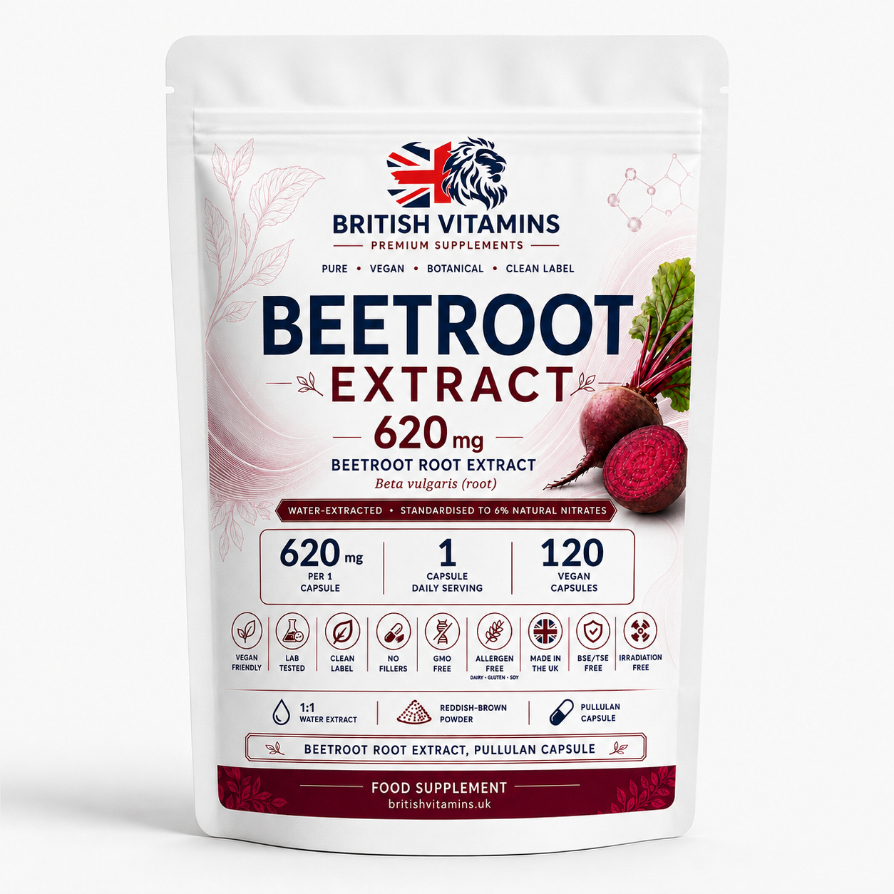 Beetroot Clean 620mg Natural Vegan Capsules