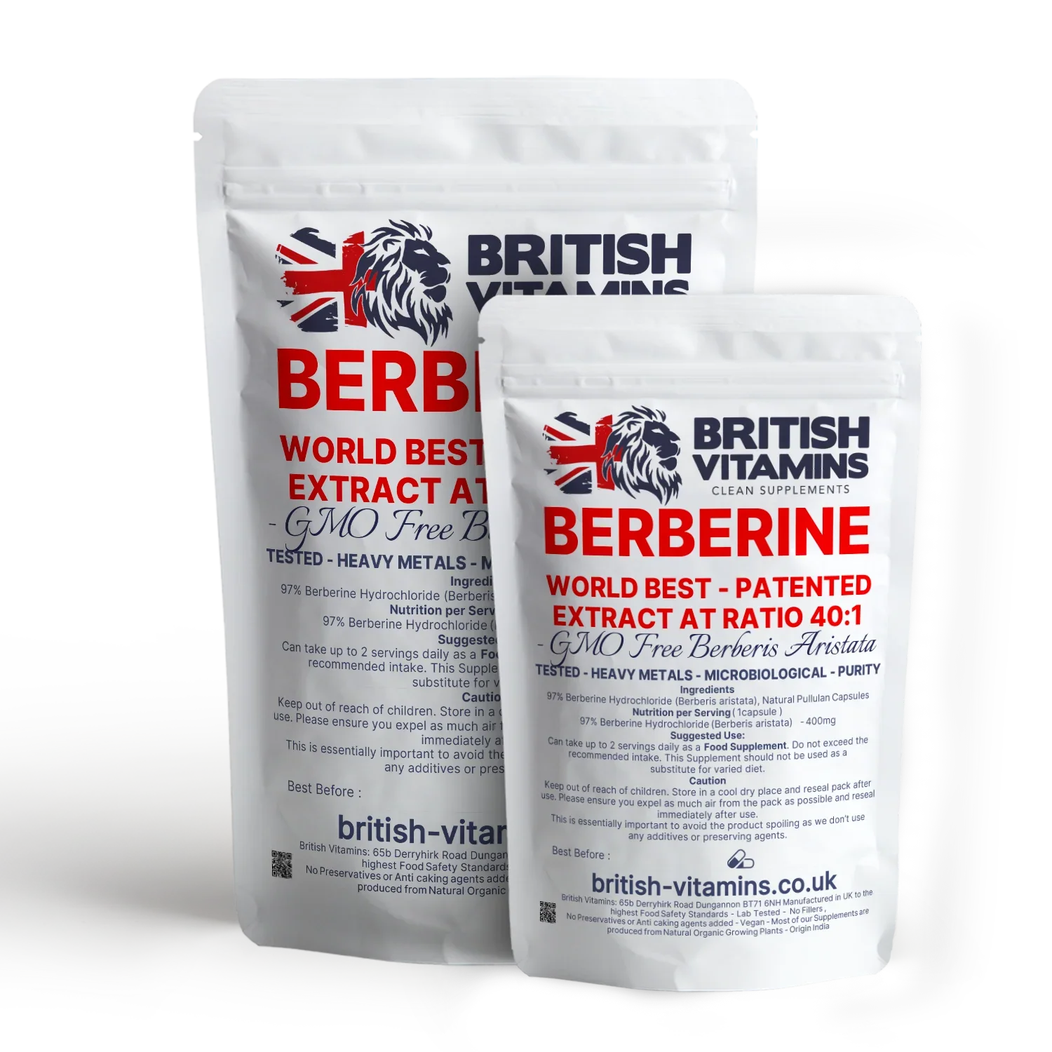 Berberine HCl 400mg (from Berberis aristata) Additive-Free | Vegan | UK Made Health & Beauty:Vitamins & Lifestyle Supplements:Vitamins & Minerals British Vitamins