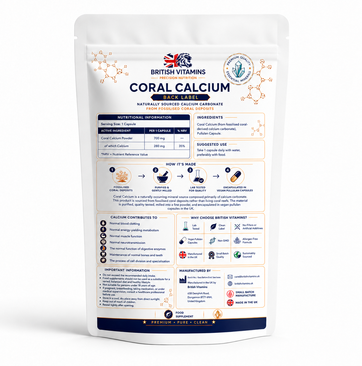Coral Calcium 700mg – 280mg Elemental Calcium