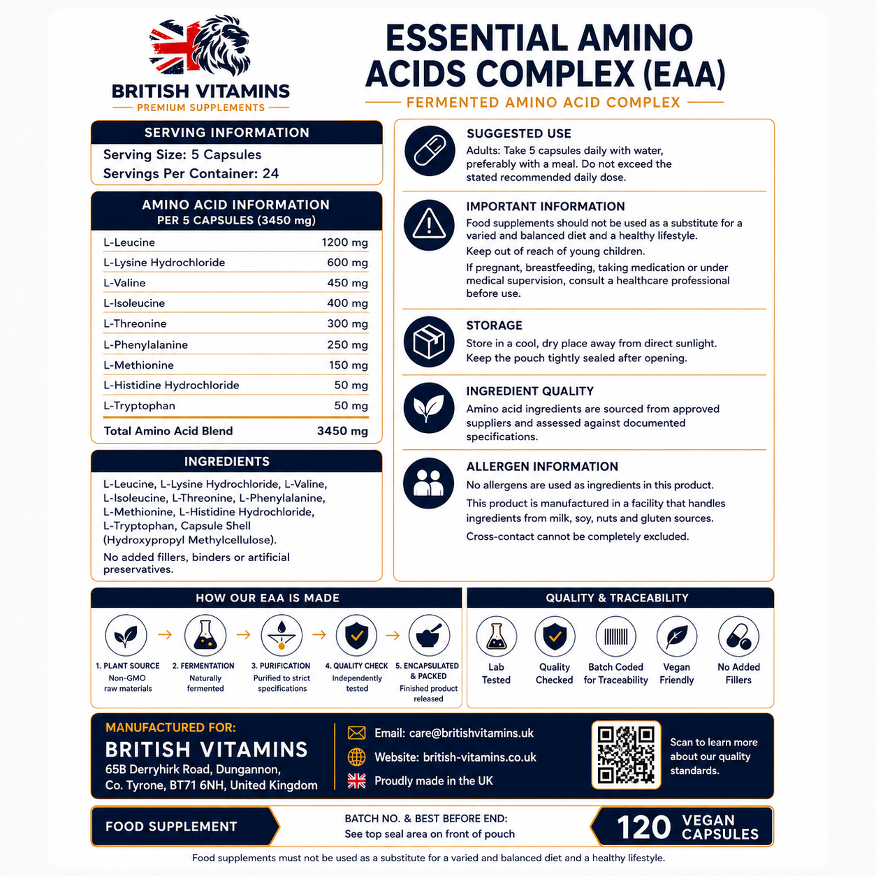 Essential Amino Acids (EAA) in Capsules