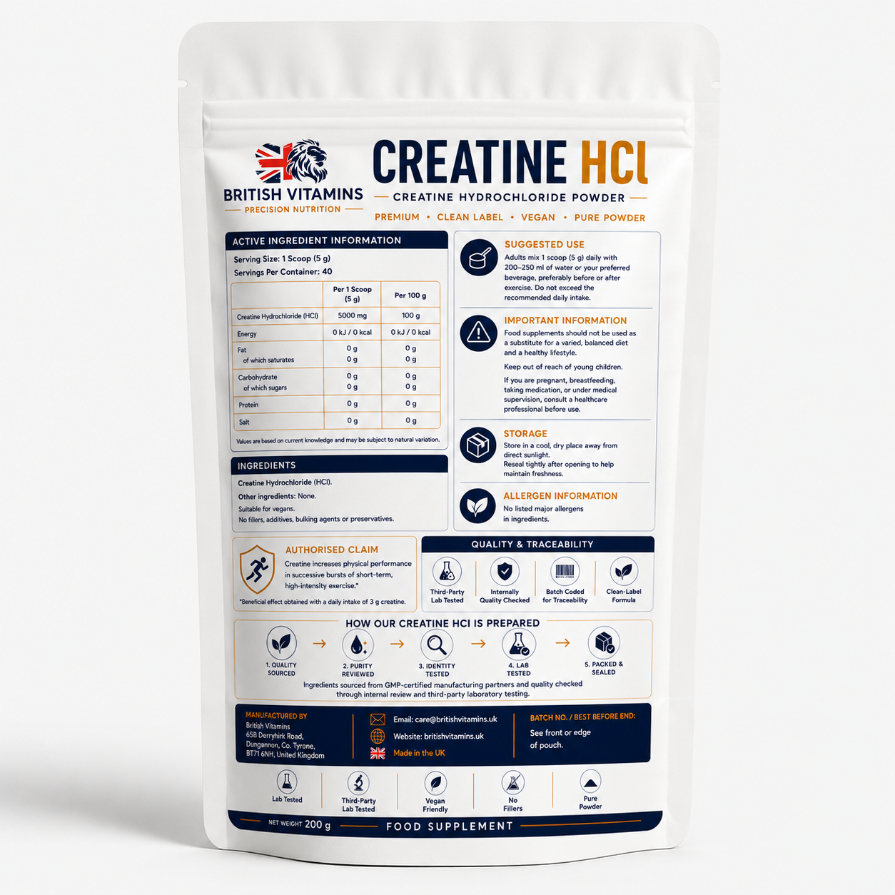 Creatine HCl Powder 200g