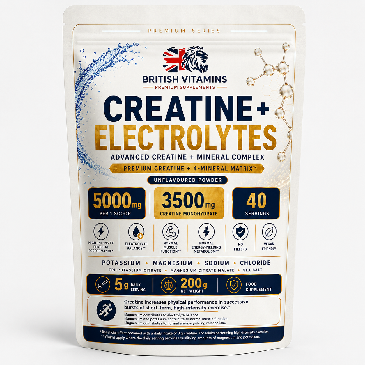 Creatine + Electrolytes Powder 200g | 40 Servings