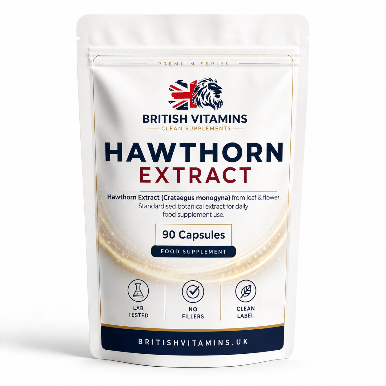 Hawthorn Leaf & Flower Extract 500mg — 90 Pullulan Capsules