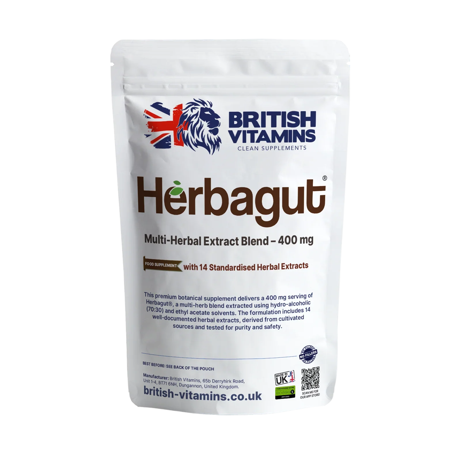 Herbagut® Multi Herbal Extract Blend 400 mg - BritishVitaminsuk