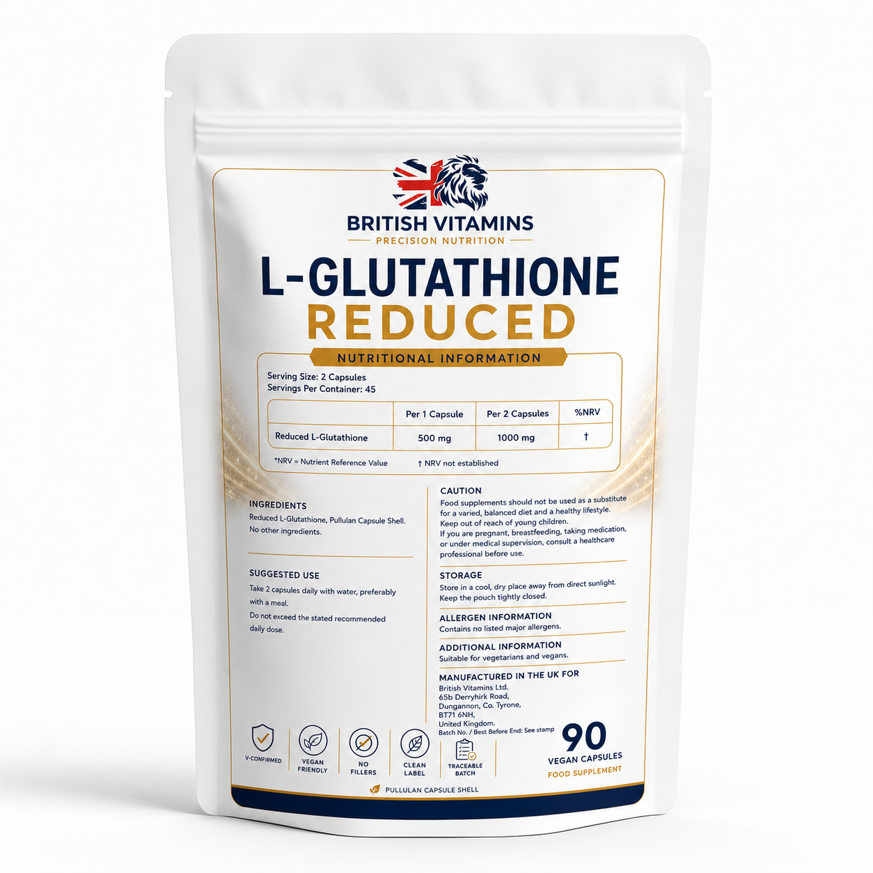 L-Glutathione Premium Reduced 500mg Capsules