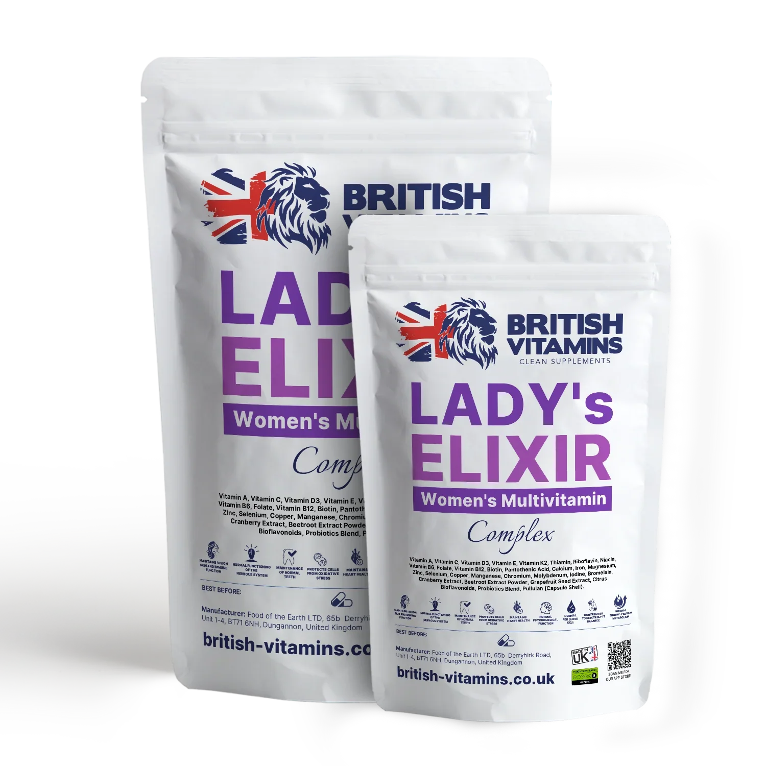Ladys Elixir Woman vitamins complex Bioflavonoids Enzymes Live Bacteria Cultures Health & Beauty:Vitamins & Lifestyle Supplements:Vitamins & Minerals British Vitamins