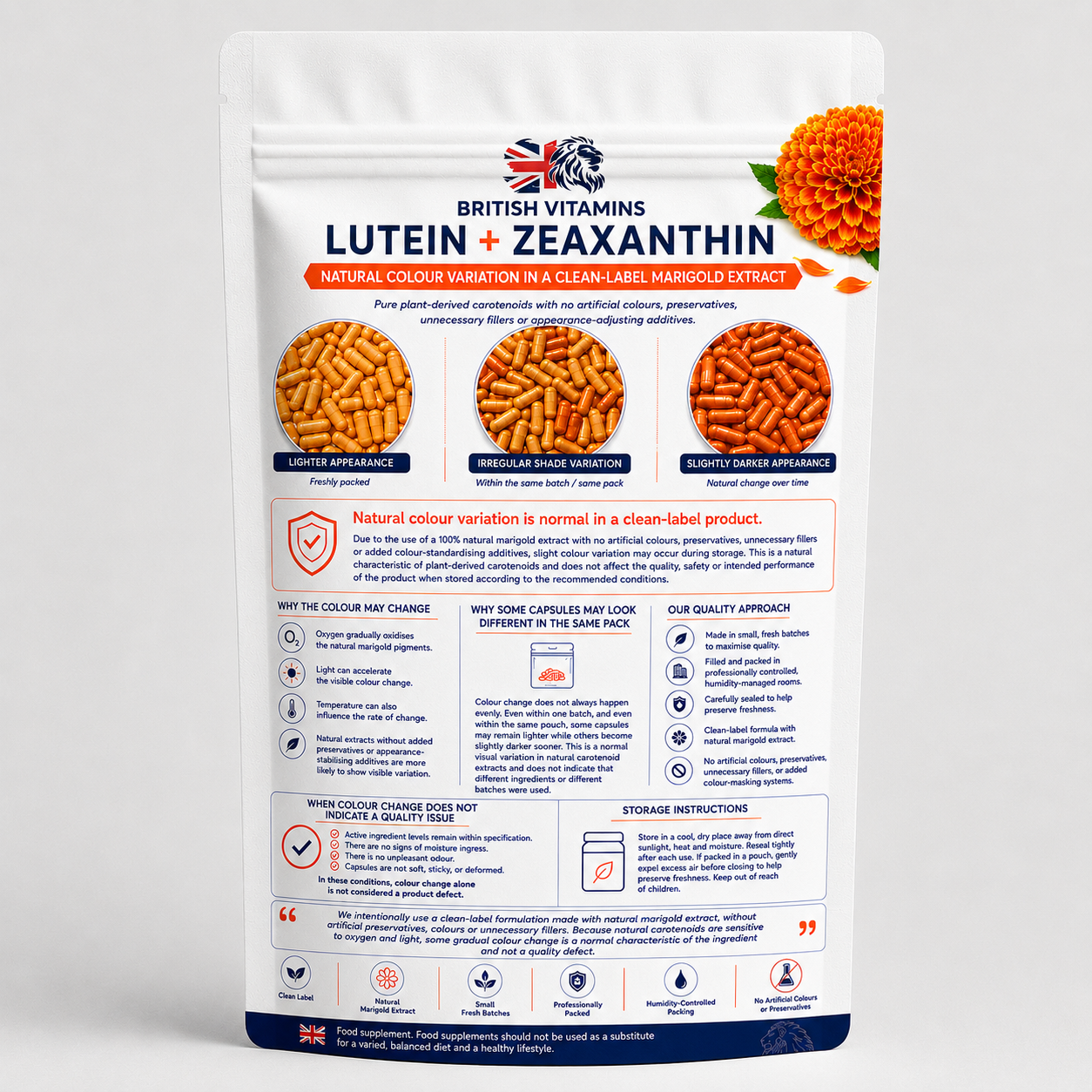 Lutein + Zeaxanthin Capsules – Natural Marigold Extract