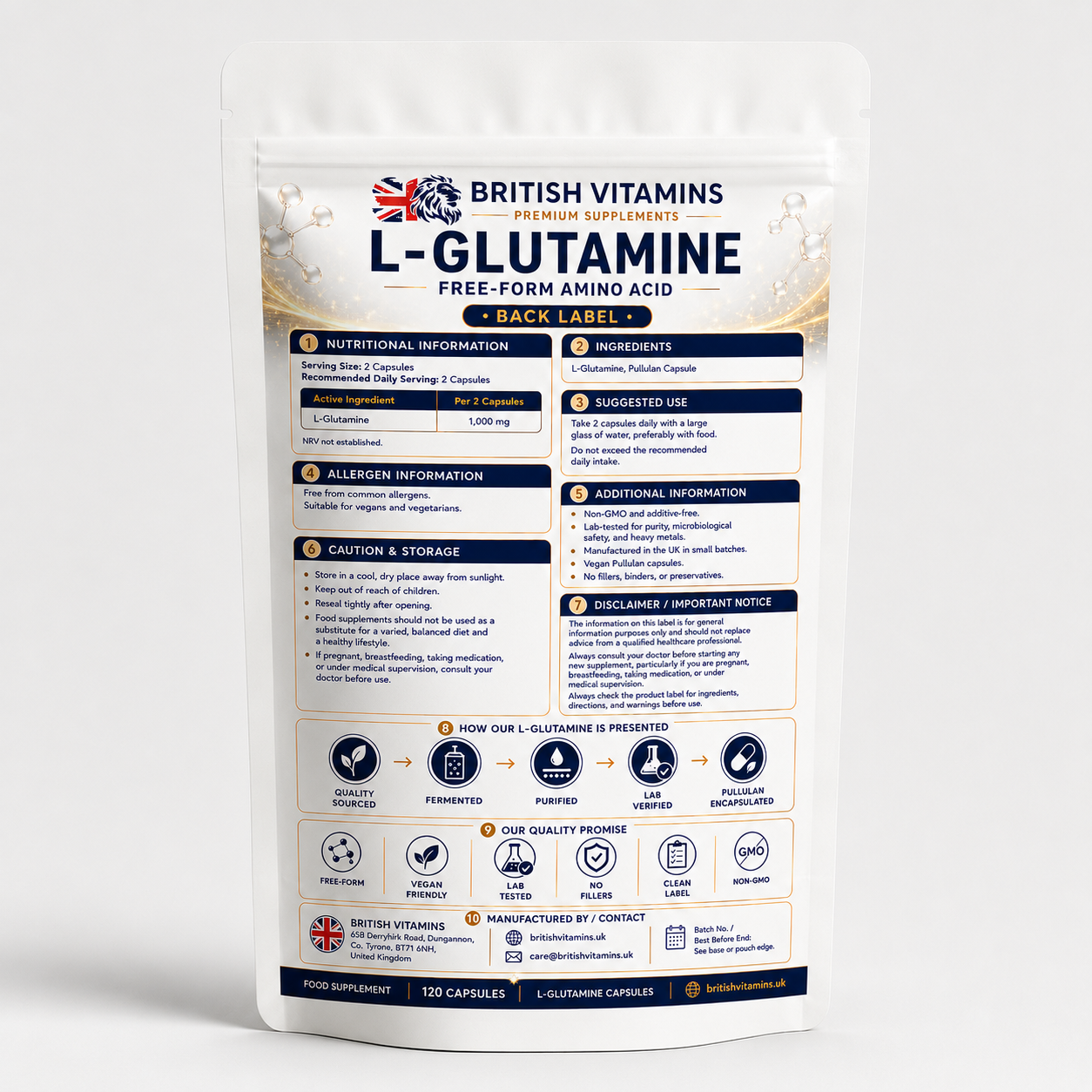 L-Glutamine 1000mg Free Form L Glutamine in Capsules