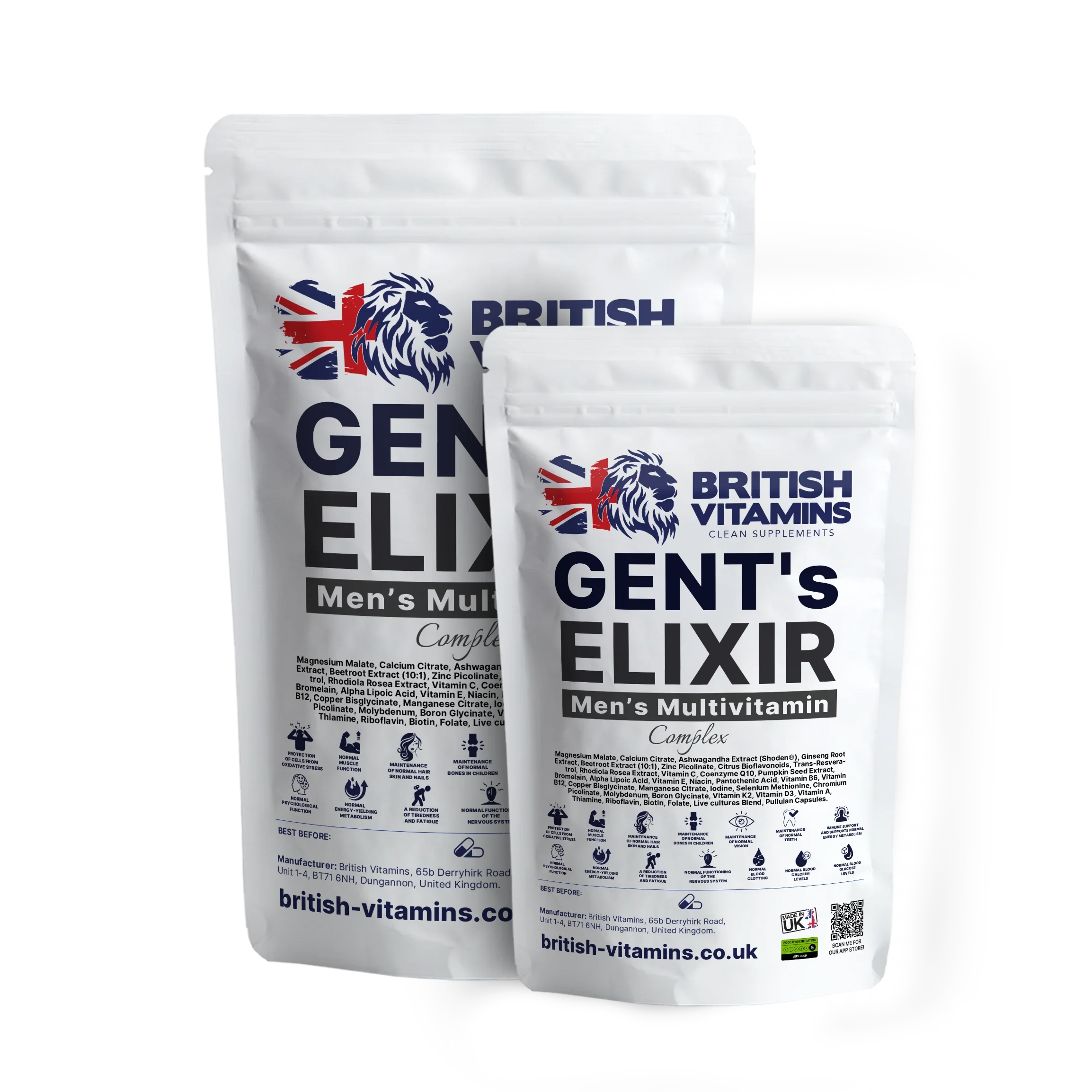 Gent’s ELIXIR – Men’s Multivitamin Complex with Live Cultures 50 Billion CFU British Vitamins