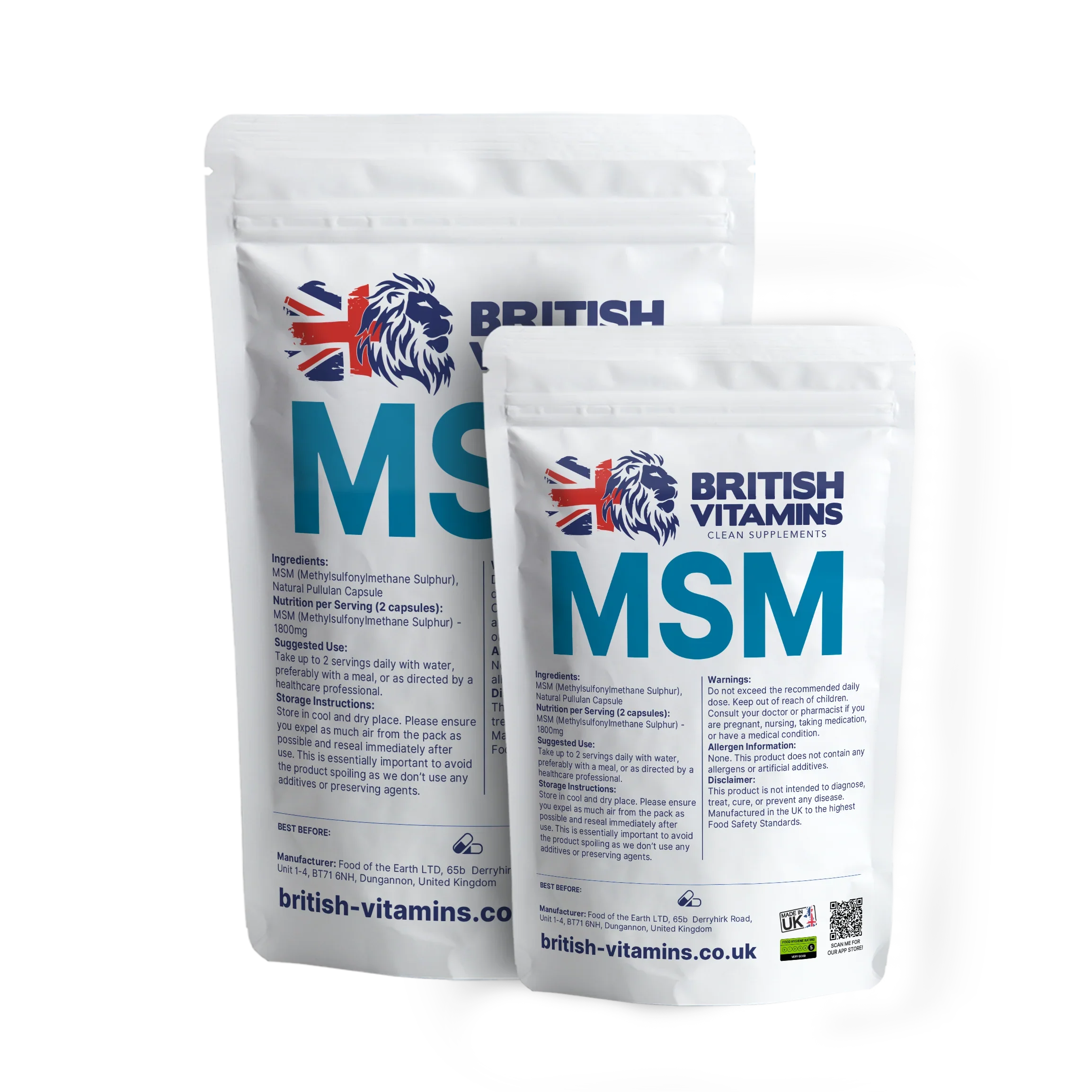 MSM 900mg msm Vegan Capsules Health & Beauty:Vitamins & Lifestyle Supplements:Vitamins & Minerals British Vitamins