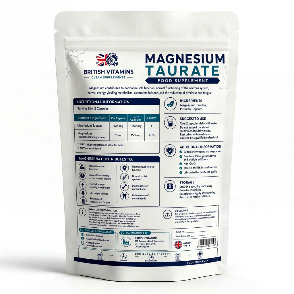 Magnesium Taurate Capsules No Fillers