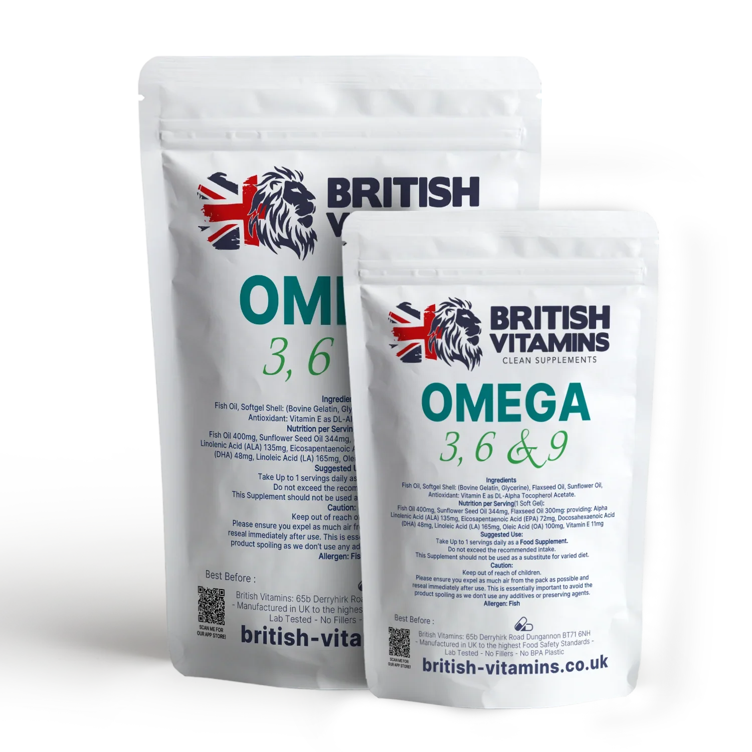 Omega 3, 6 & 9 Fish Oil 1000mg Food Supplement British Vitamins