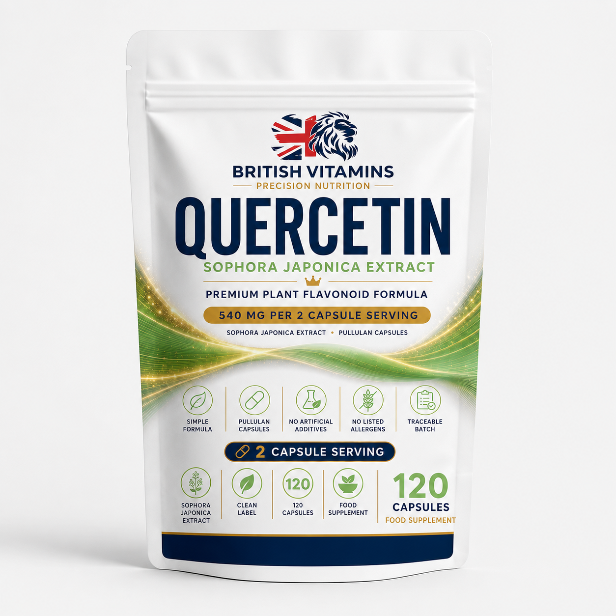 Quercetin Dihydrate 540mg sourced from Sophora Japonica No Fillers