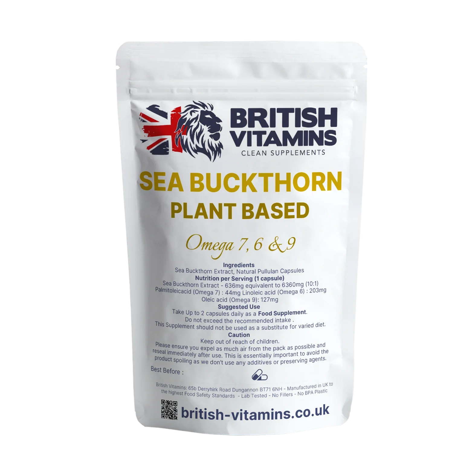 Sea Buckthorn Extract 636mg – Plant-Based Source of Omega 3, 6, 7 & 9 – Natural Botanical Supplement Health & Beauty:Vitamins & Lifestyle Supplements:Vitamins & Minerals British Vitamins 60 Capsules