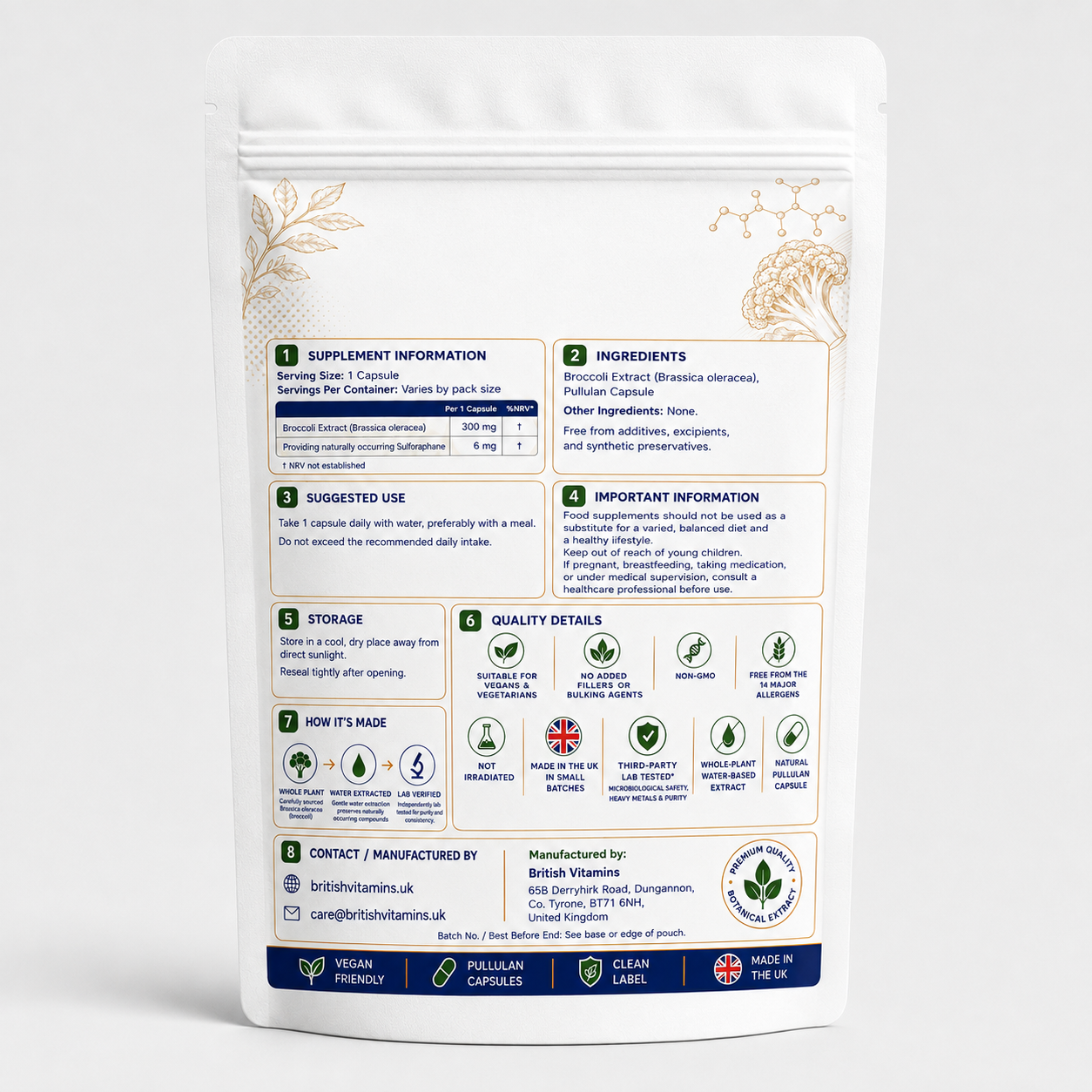 Sulforaphane Broccoli Extract 300 mg – 6 mg Sulforaphane