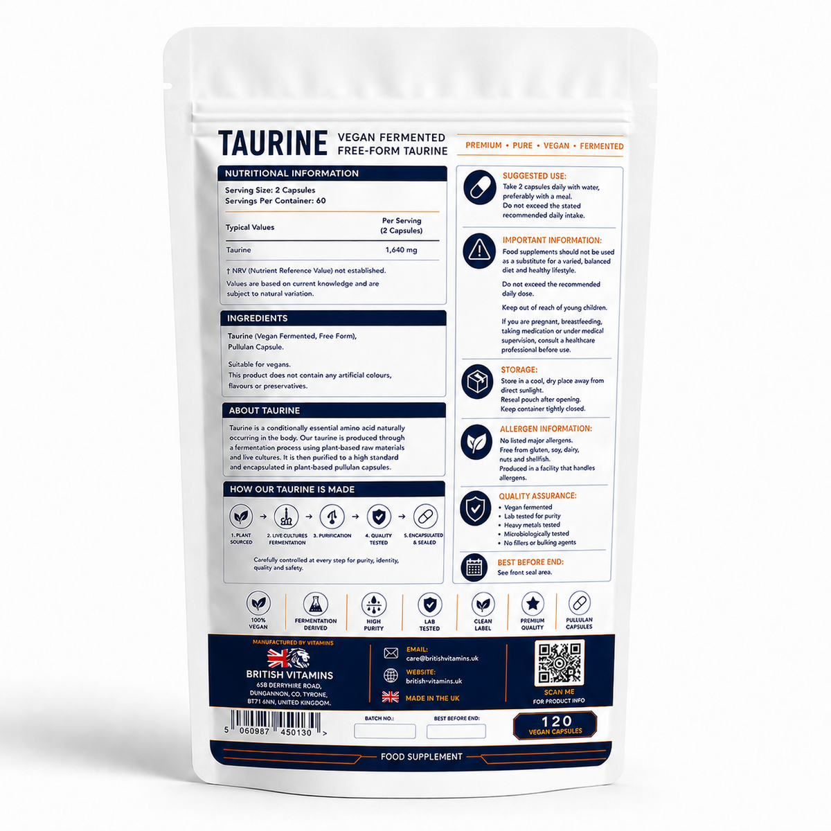 Taurine Free Form Amino Capsules