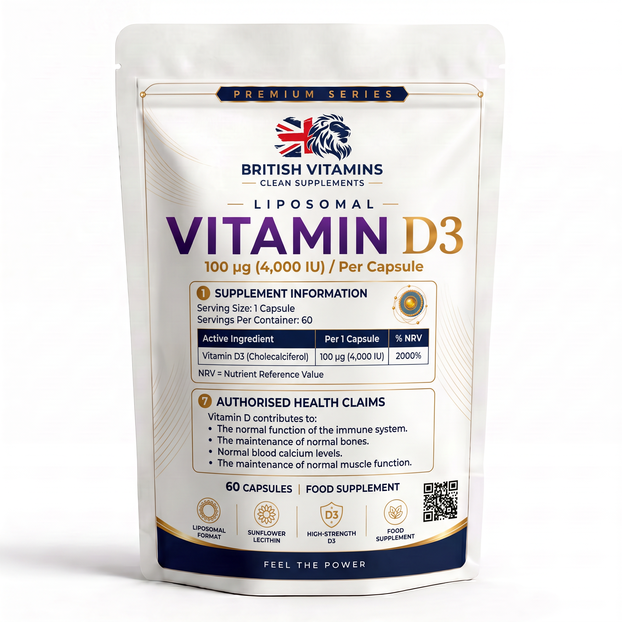 Premium Liposomal Vitamin D3 100µg (4,000 IU)