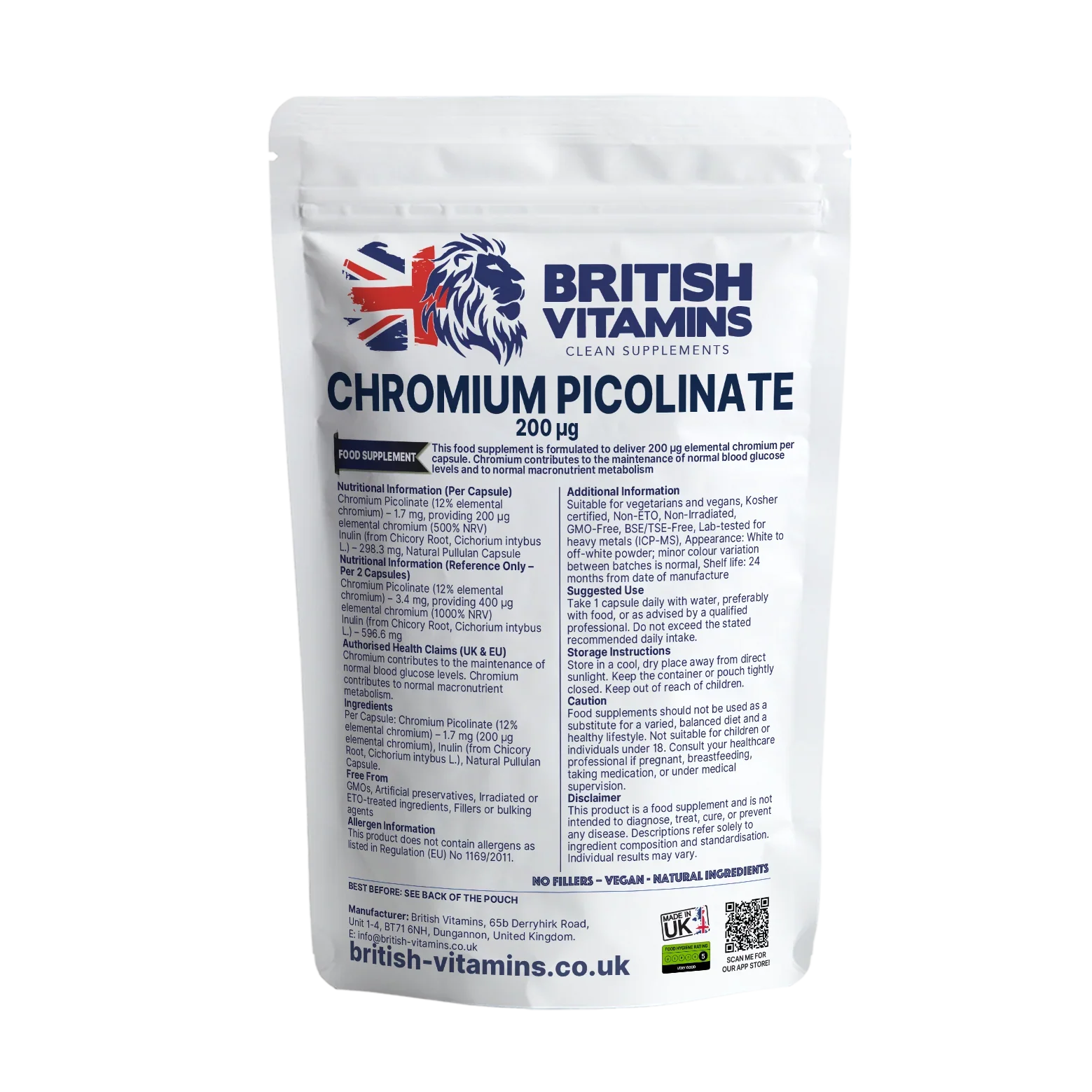 Chromium Picolinate 200 - BritishVitaminsuk
