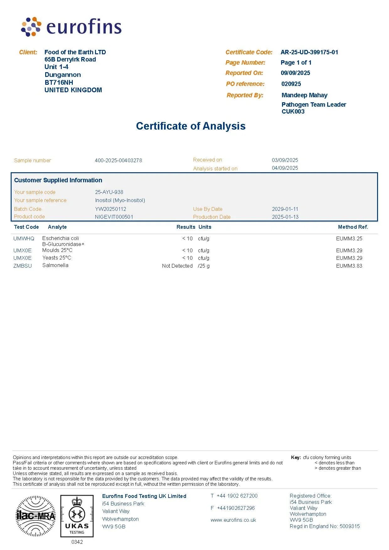 British Vitamins Myo Inositol 500 mg 90 capsules bottle food supplement in vitamins collection