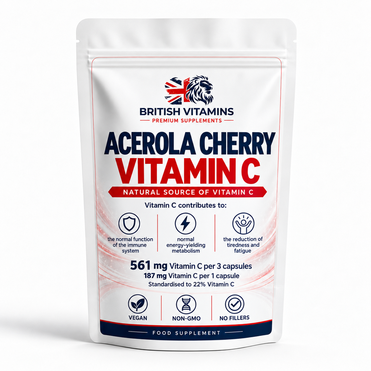 British Vitamins Acerola Cherry Vitamin C – front