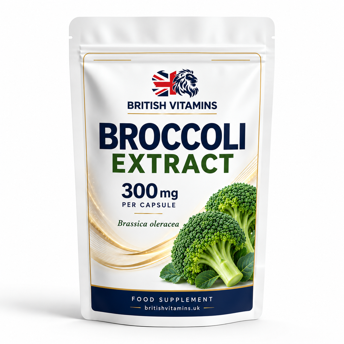 British Vitamins Broccoli Extract 300 mg — front pouch, universal pack image