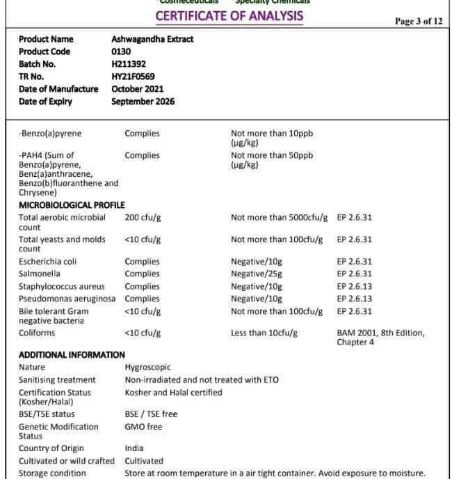 Ashwagandha Root Extract 7.9% Withanolides Health & Beauty:Vitamins & Lifestyle Supplements:Vitamins & Minerals British Vitamins