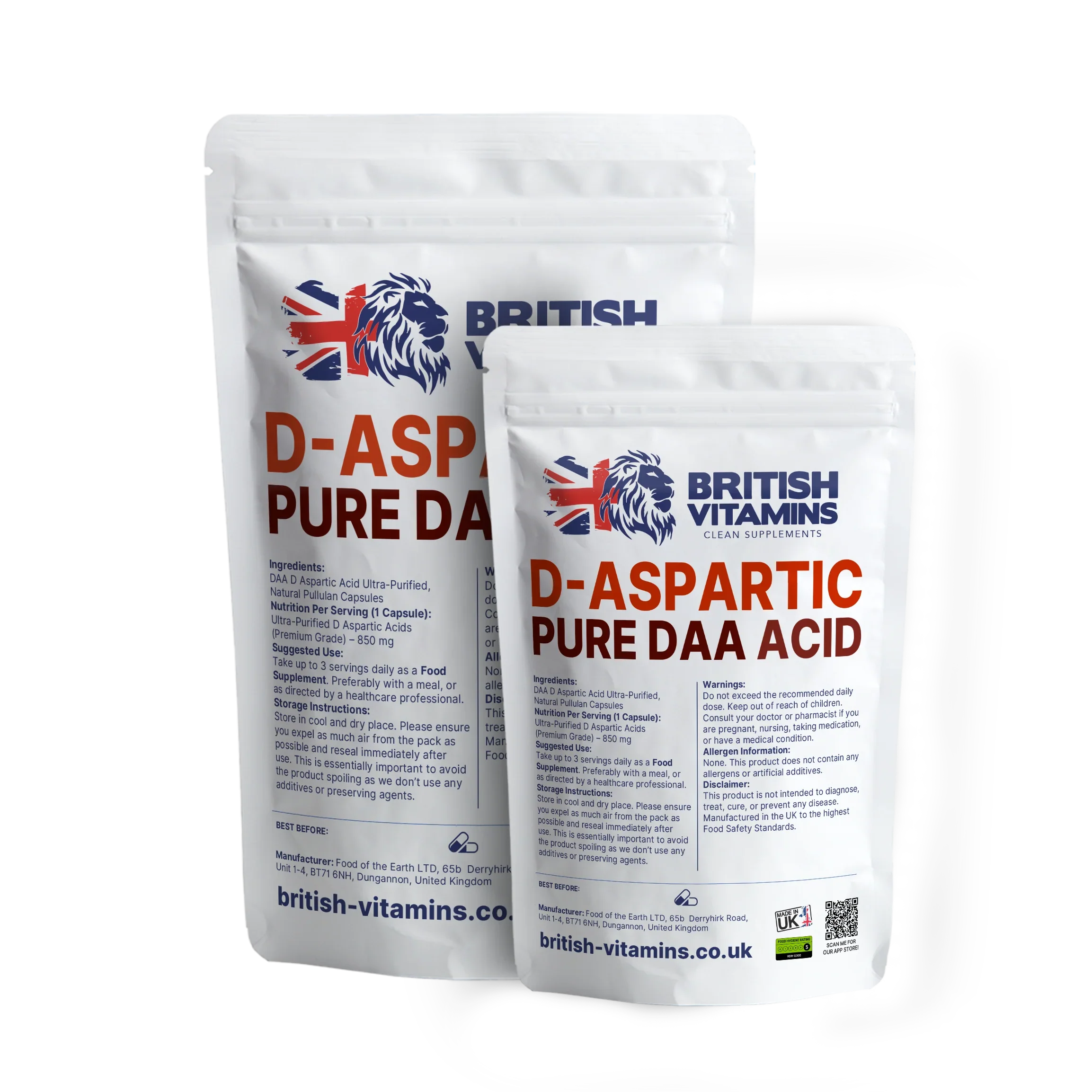 D Aspartic Acid DAA Health & Beauty:Vitamins & Lifestyle Supplements:Vitamins & Minerals British Vitamins
