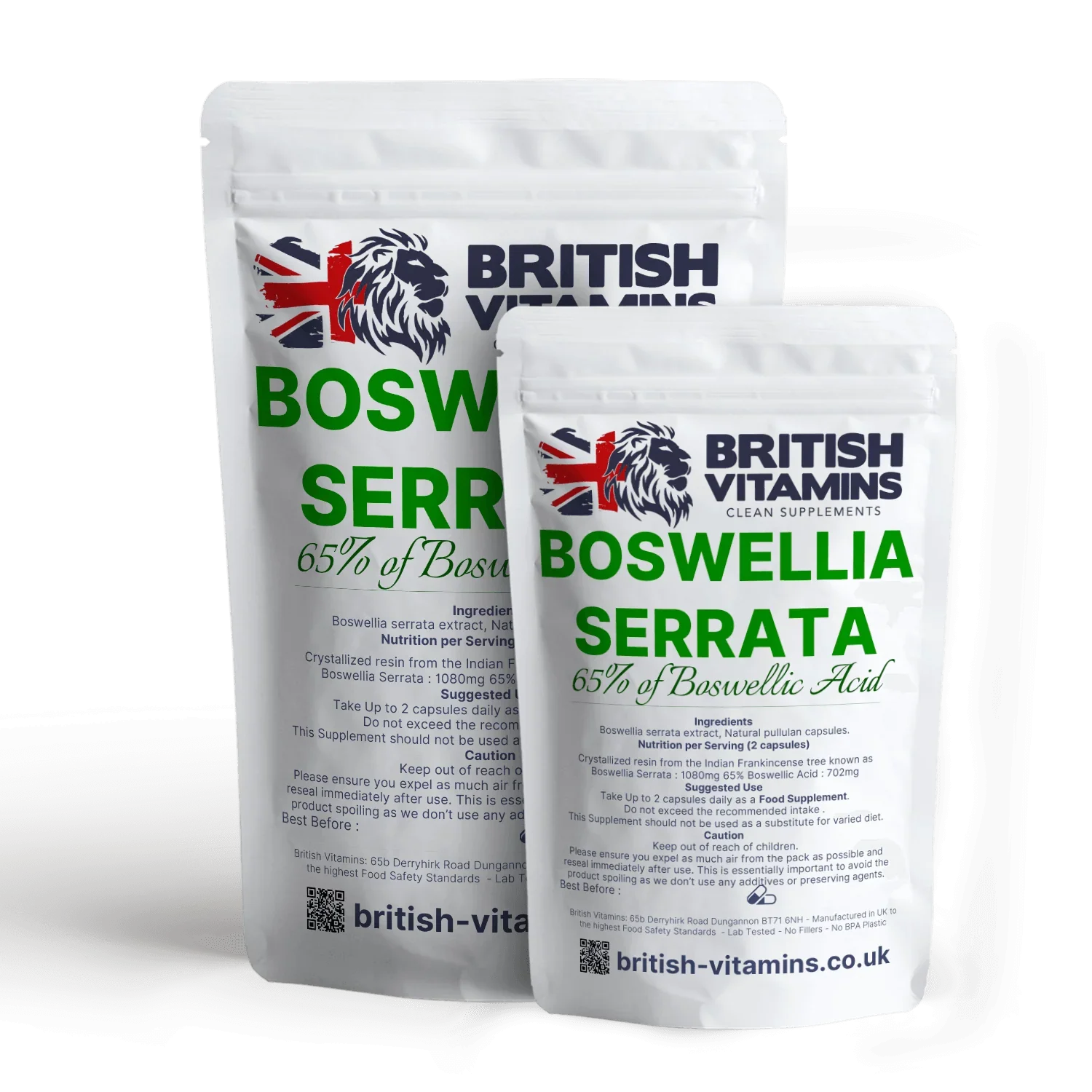 British Vitamins Boswellia Serrata food supplement capsules packaging, vitamins and lifestyle supplements