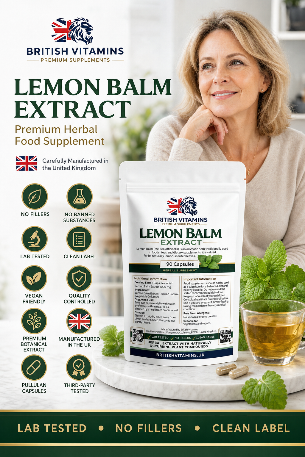 Lemon Balm Herbal Extract – 1000 mg