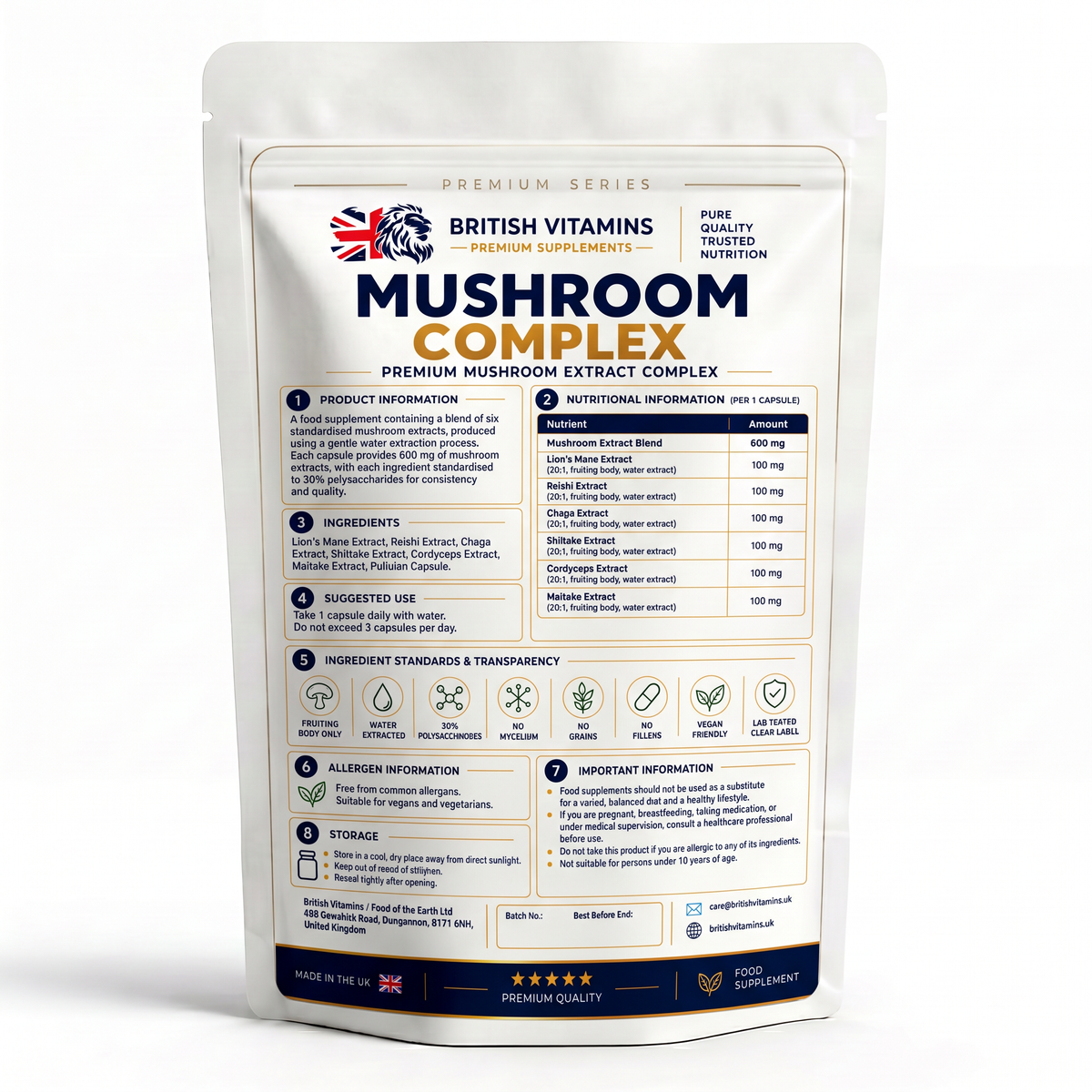 Mushroom Complex extract capsules – 6 in 1