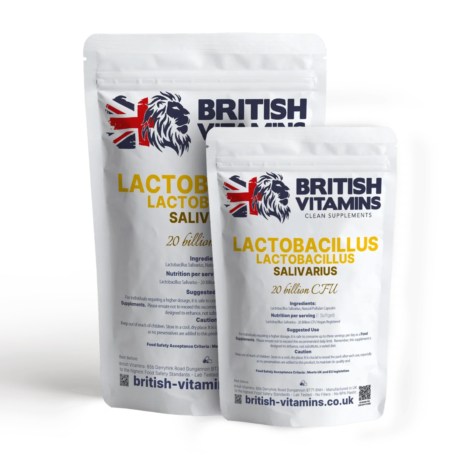 Live Cultures Lactobacillus Salivarius 20 billion CFU Health & Beauty:Vitamins & Lifestyle Supplements:Vitamins & Minerals British Vitamins