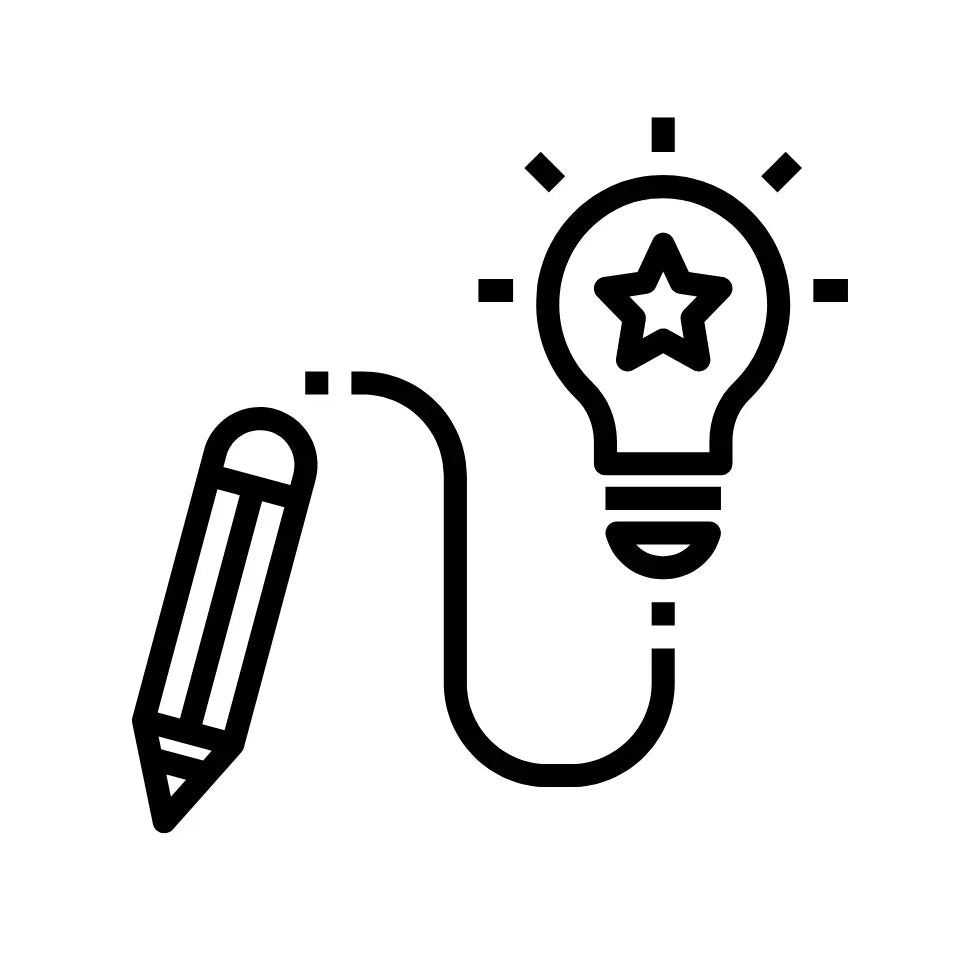 Tailorkit TLK Food Supplement personalization price icon with pencil and light bulb star design